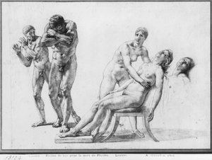 Death of Phaedra, preparatory sketch for the illustration of Racine